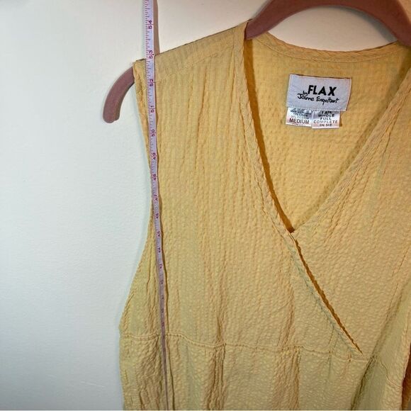 Flax by Jeanne Engelhart Women’s Butter Yellow Linen Maxi Dress Medium - Picture 8 of 9